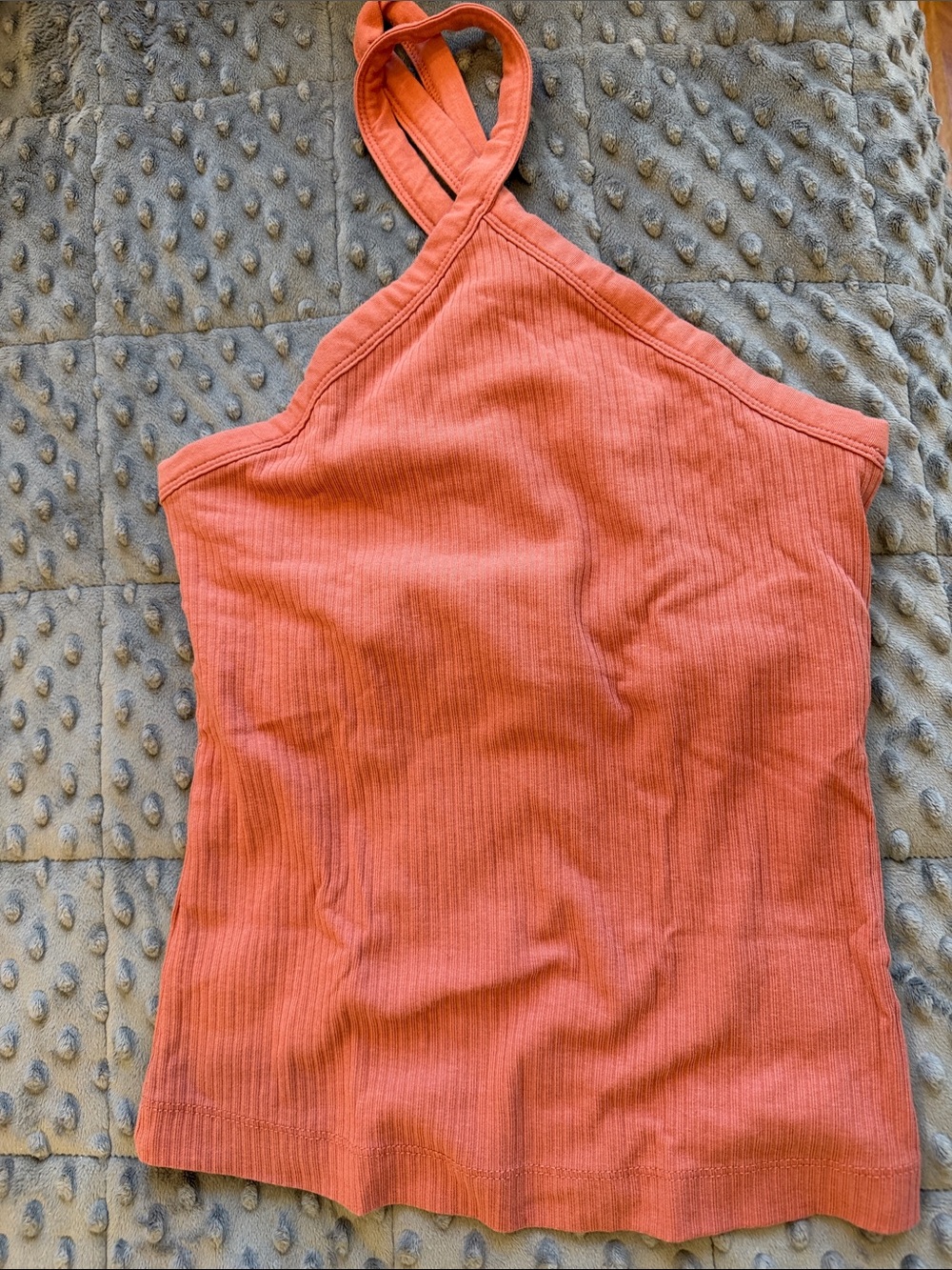 Old Navy Ribbed One-Shoulder Tank Top in Coral Orange